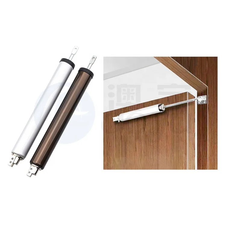 Automatic Door Closer  Aluminum Alloy Soft Closing Adjustable Gas Spring 110 Degree Positioning Stop Door Hardware