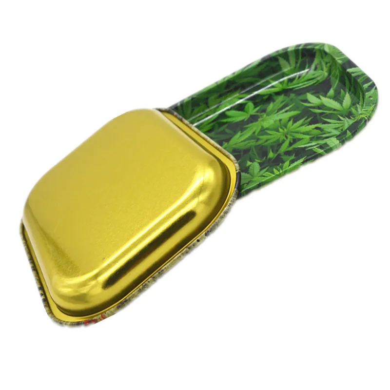 new style custom color tinplate metal smoke tray rectangular metal food serving trays rolling cigarette service tin tray
