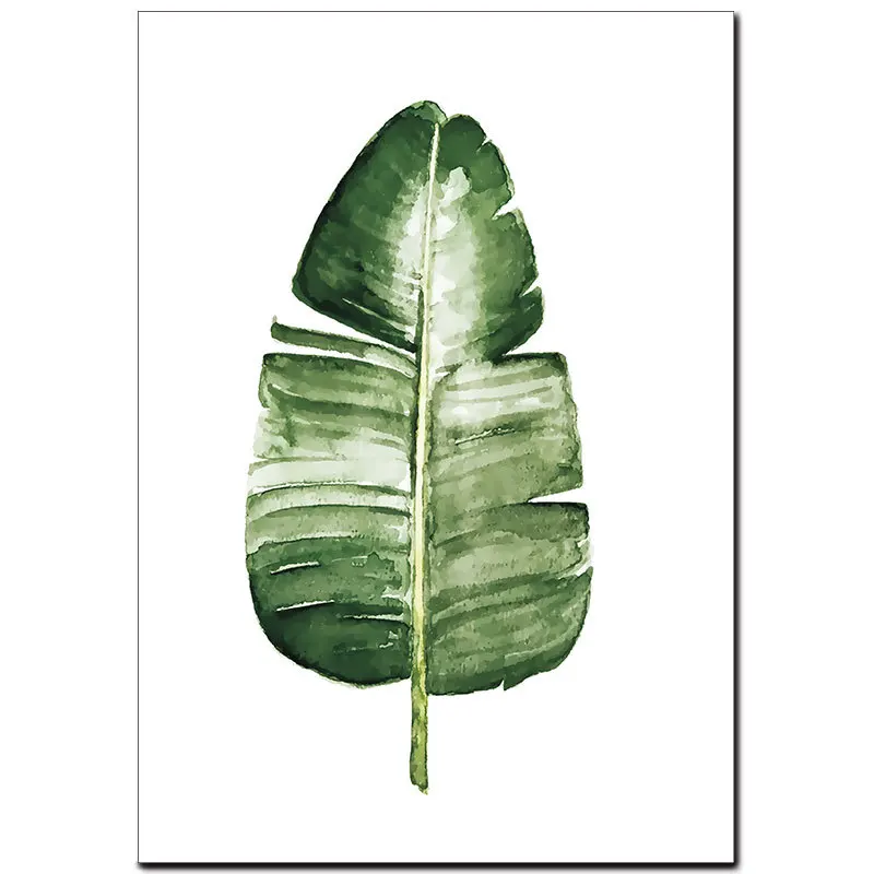 Modern Pastoral Simple Tropical Green Plant Leaf Wall Art Decoration Canvas