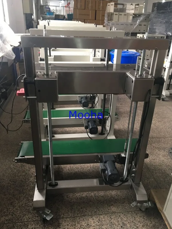 Continuous Automatic Vertical Band Sealer Food Packaging Pouch Bag Heat Sealing Machine With Head Adjustable For Packing Line