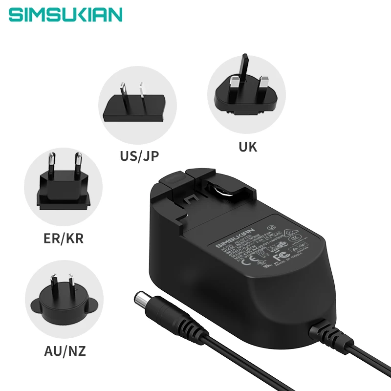 14.5v 2.5a interchangeable type ip44 power adapter intertek multi country winna switching adapter for led