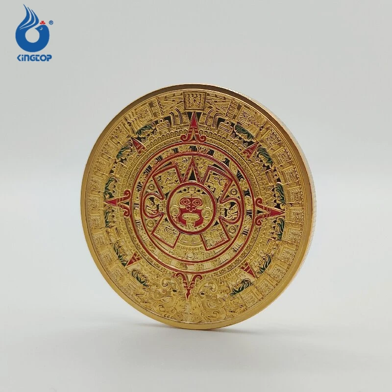 Mayan Coin Aztec Mexican Commemorative Time Coin Medals Gold Plated Museums Antiques Tourist Attractions Dragon Coin