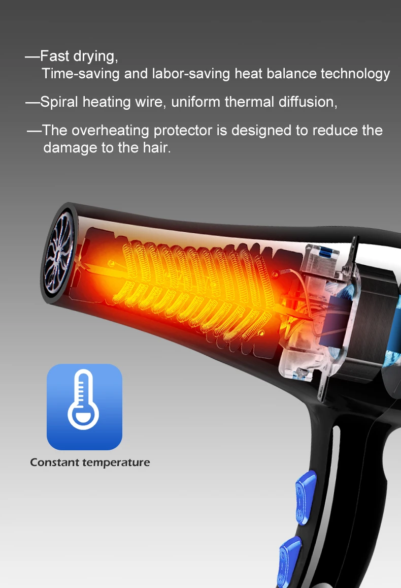 Wholesale New Design Ionic Travel Multifunction Portable Professional Electric Motor Negative Ion Hair Dryer Set