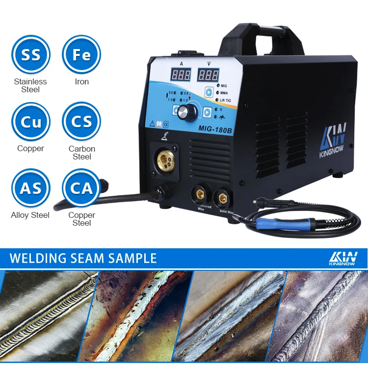 High Quality Aluminum MIG Welder 180A 3 in 1 no Gas and Gas Welding Machine with 1or 5kg Wire MIG Machine