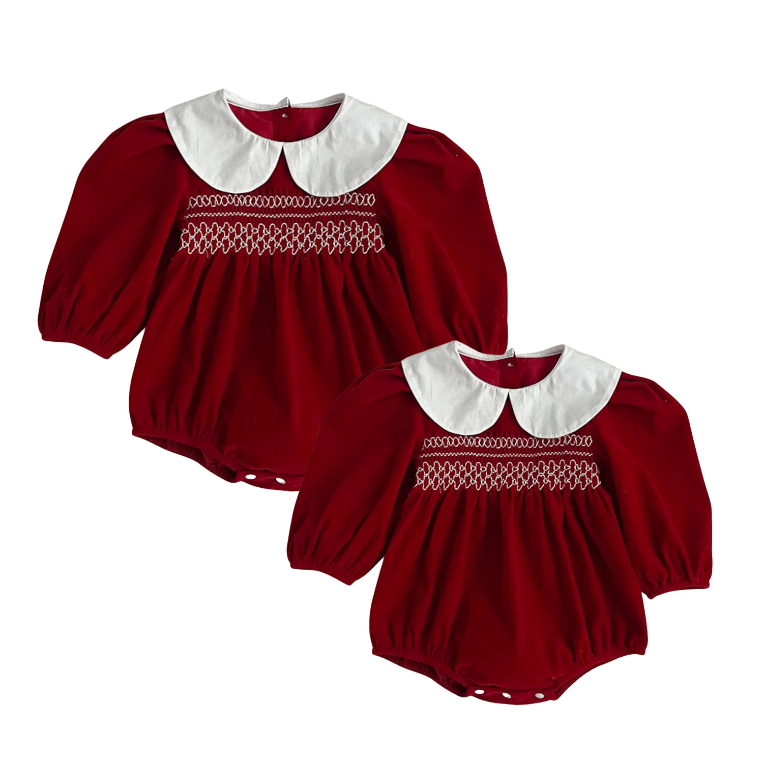 Good Quality Children Wholesale ODM OEM  Prince Smocked Dresses For Kids High Grade Product Baby Girl Short Sleeve Embroidery