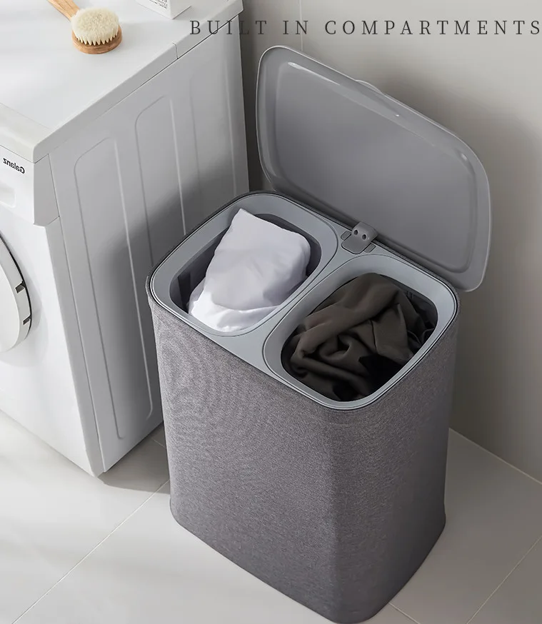 Bocheng Durable Laundry Hamper Bucket Canvas Storage Basket Custom logo Laundry Hamper Separation Basket