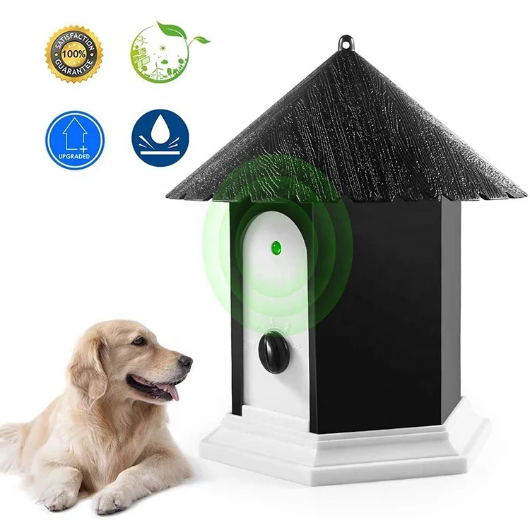 Anti Barking Device, Dog House Outdoor Bark Box Outdoor Dog Repellent Device with Adjustable Ultrasonic Level Control