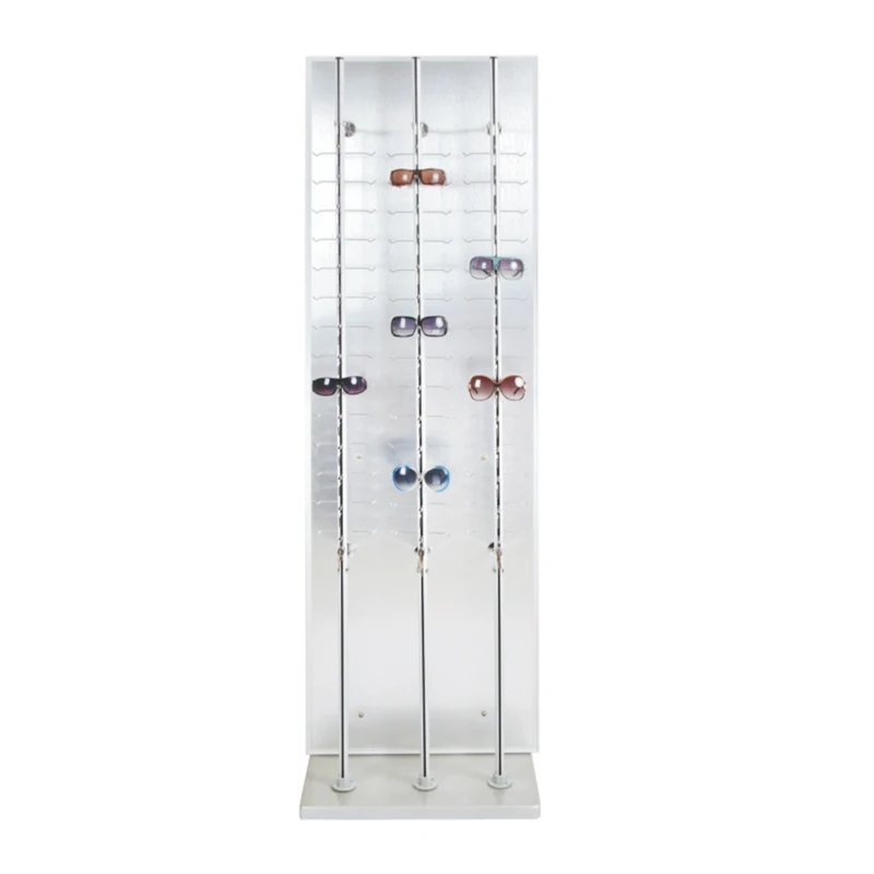 New Trendy sunglasses display stand Acrylic Lockable Rotating Eyewear Display Rack Holder Stand With Mirror 24 Frames