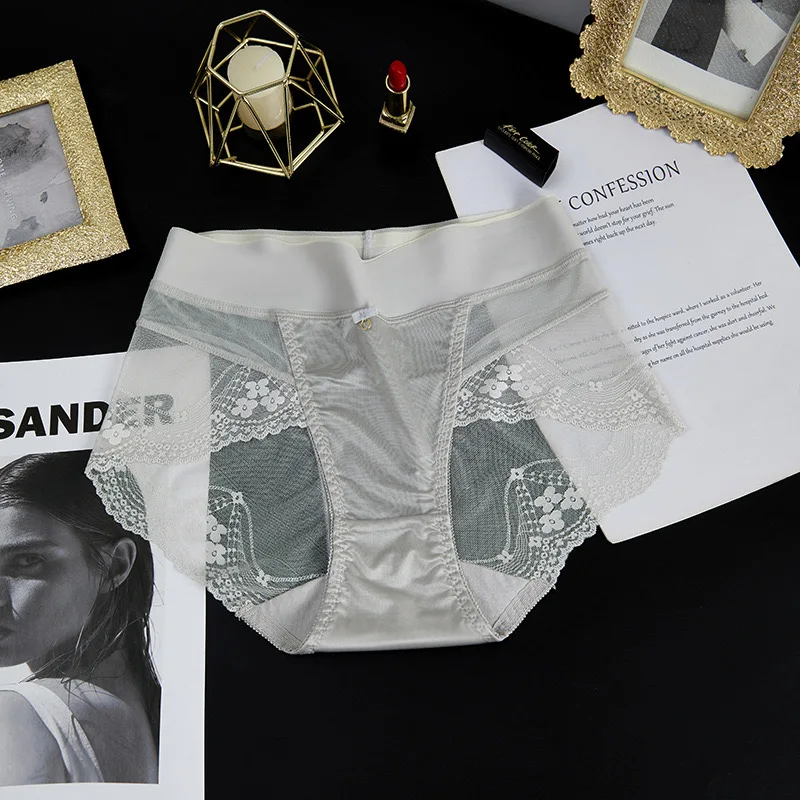 Factory Custom Lace Transparent Panties Womens Breathable Underwear Panty High Elasticity French Lace Panties Women