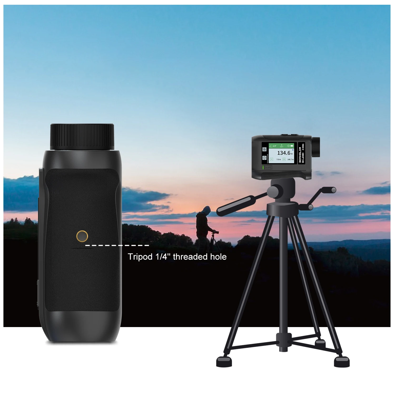 Color Touch Screen 600M Golf Speed Angle Distance Measurement Laser Rangefinder With Voice System