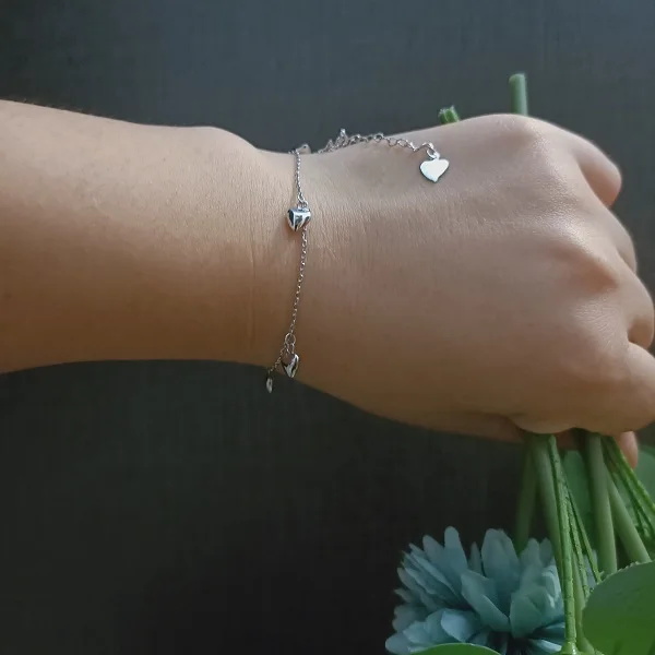 
Charm bracelet wholesale price 925 sterling silver Jewelry fashion love heart bracelets ankle bracelet 