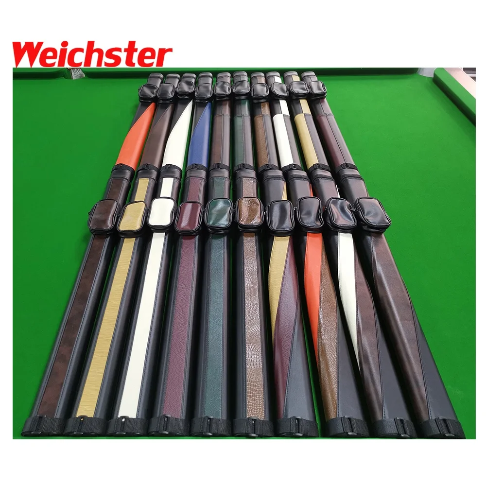 Weichster Mixture Model 1x1 Billiard Pool Cue Case Bag for 1 Butt 1 Shaft 2 Holes Mixture Color 1/2 Cue Case