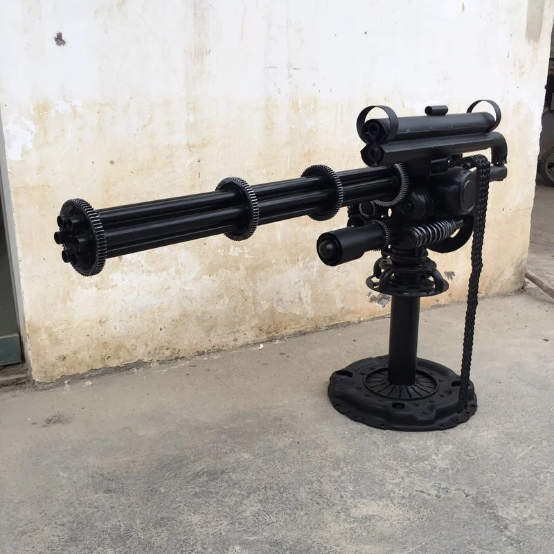 Aetro punk industrial submachine gun model with bar metal decorations