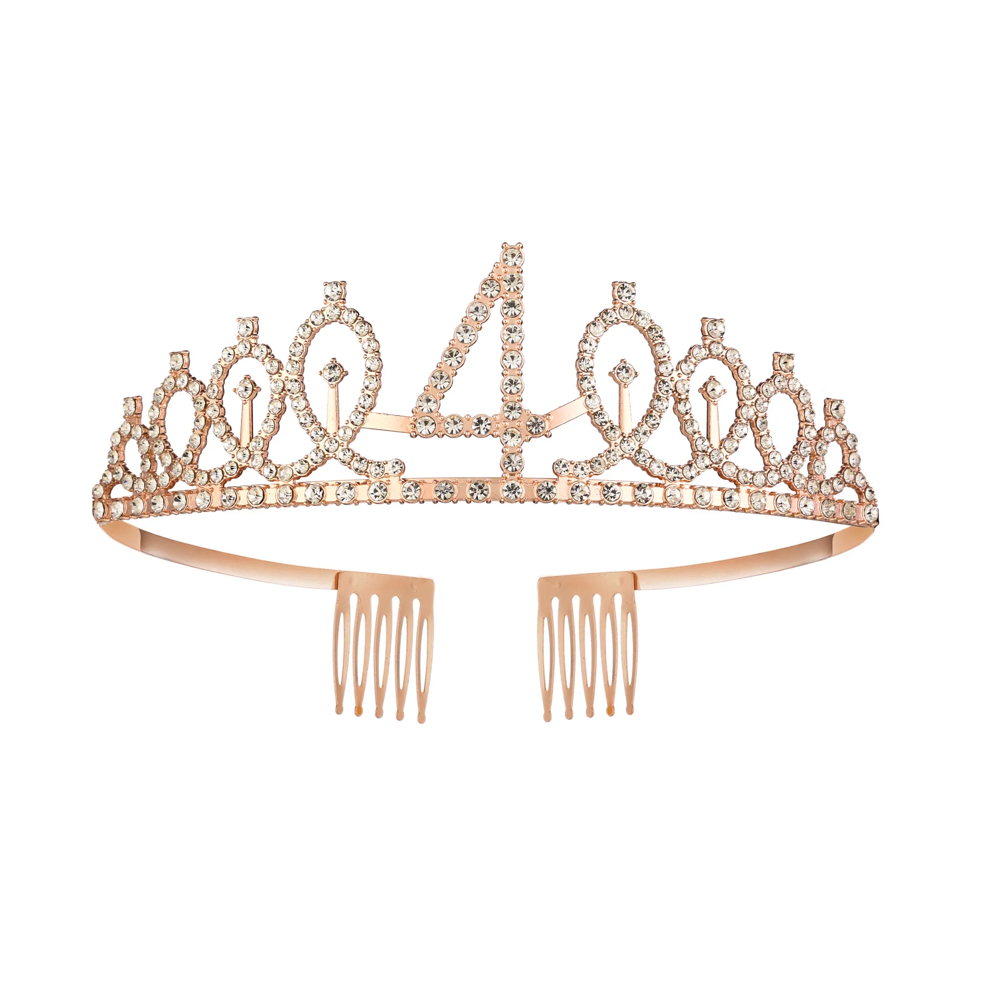 Birthday party decoration Crown Headband Hair accessory Flash drill hair comb headpiece