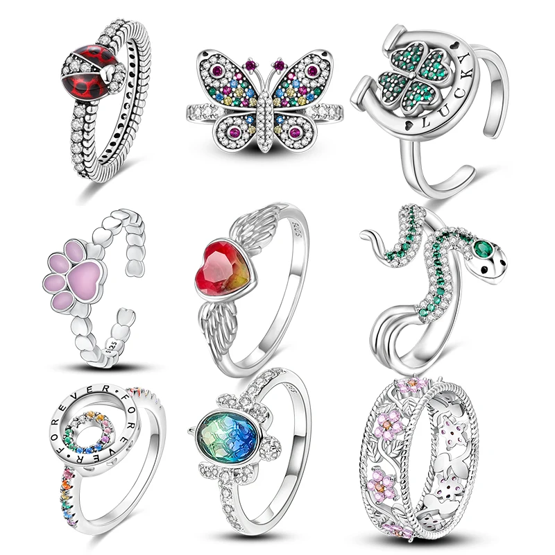 Custom 2024 Fine Jewelry Animal Design Blue Opal Stone Ring 925 Sterling Silver Ring Opal Heart Shape Ring Jewelry For Women