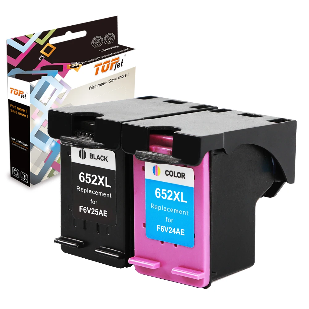 Topjet 652XL 652 XL Восстановленный цветной чернильный картридж для HP HP652 HP652XL DeskJet 2135 1118 принтер