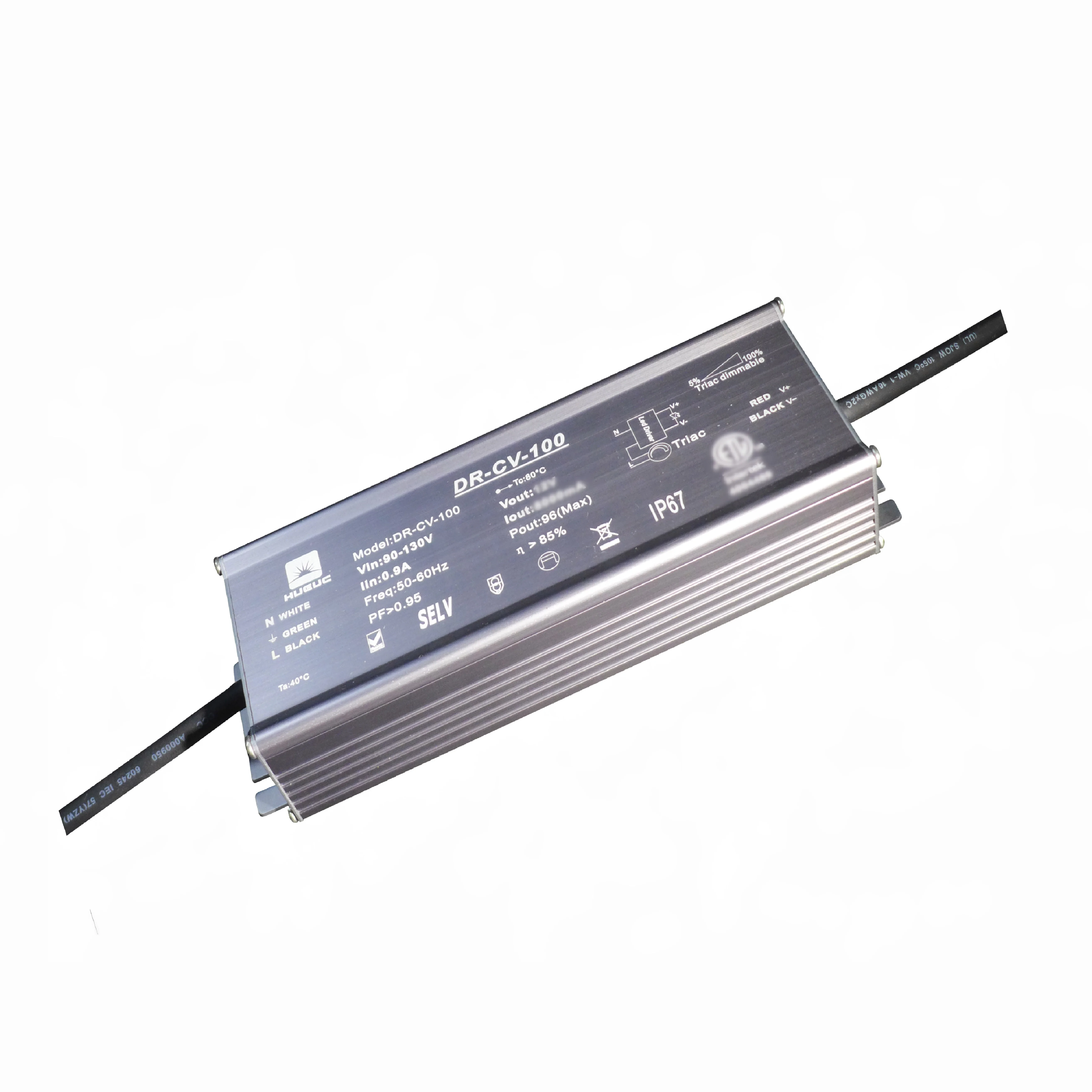 100watt 24V Triac dimmable driver with SAA approval, Constant voltage Led driver manis dimmable