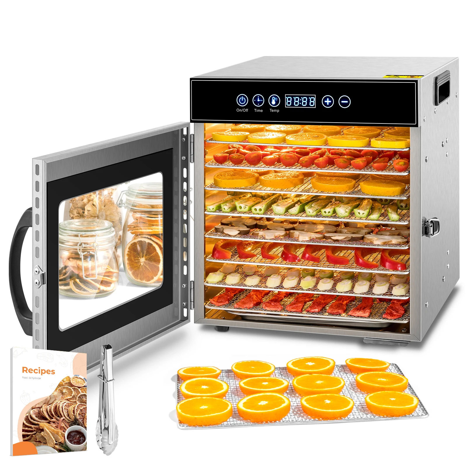 Commercial Fruits Drying Machine Mango drying Dehydration 8 trays Steel Stainless Strawberry Dehydrating house Food Dehydrator
