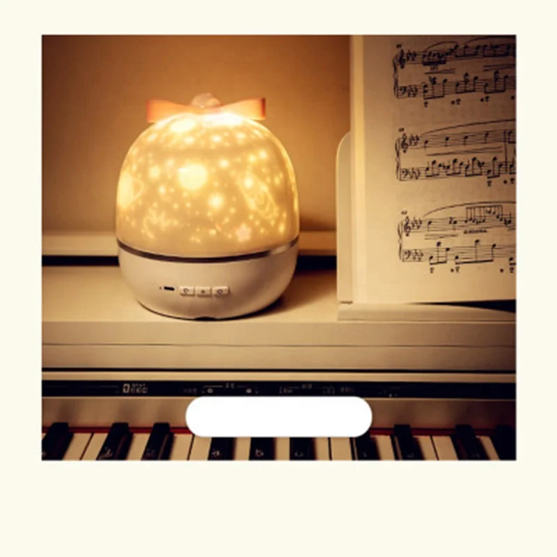 Вращающийся музыкальный светодиодный Звездный проектор 3 в 1, ночной Светильник Kd, настольная лампа, светильник для милого подарка