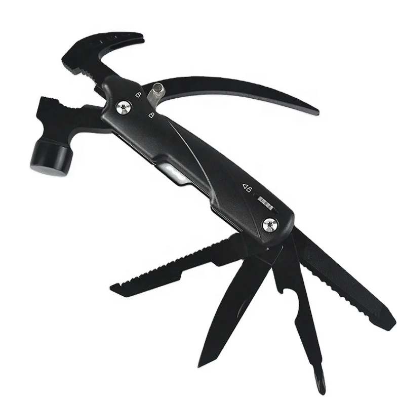 Durable Survival Tactical Multi tool Pocket portable straight claw hammer with screwdriver and nail puller