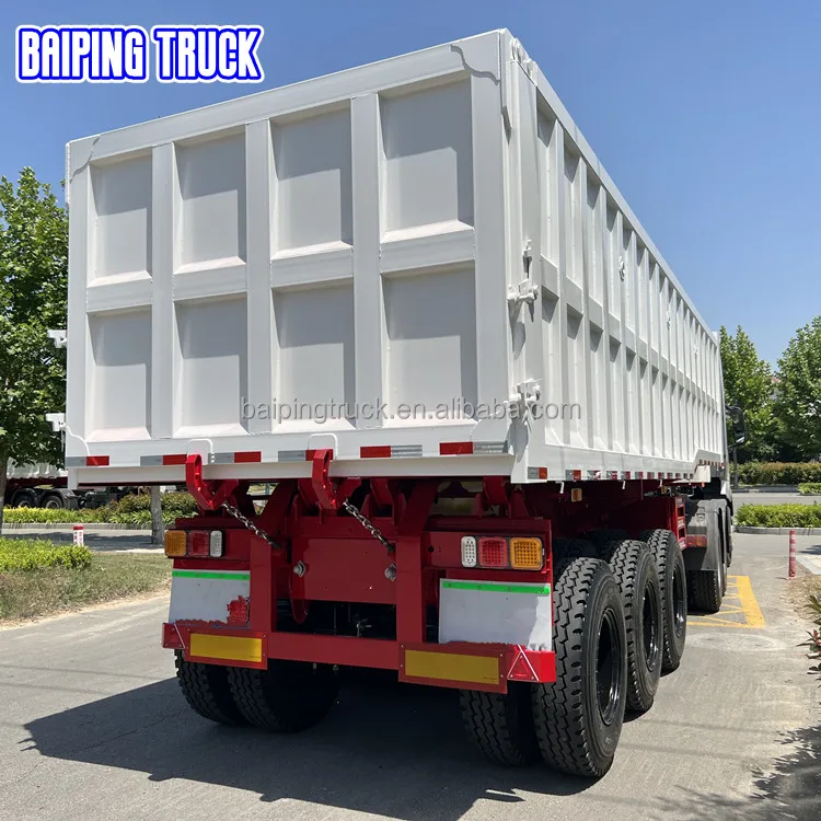 4 Axle Gooseneck Semi End Truck Capacity Unloading Side Aluminium Dump-trailer 6 Axle 70ton Dump Tipper Dump Bed Trailer