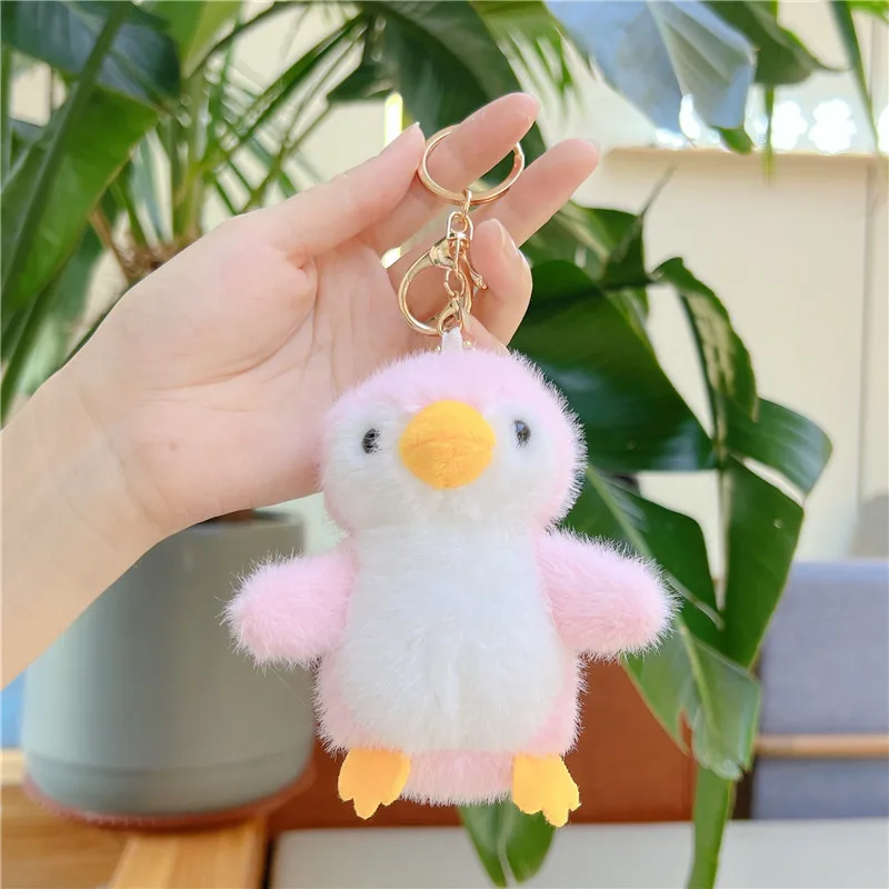 High quality Penguin keychain cute plush keychain furry custom wholesale plush toy keychain