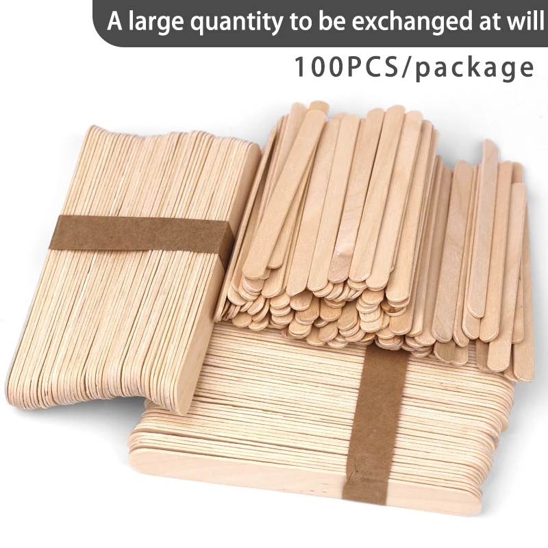 Wholesale wooden sticks for waxing 100/ Pieces Bag Disposable sealing wax stick stick wax