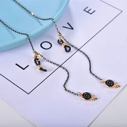 2022 Creative Black Gold Pendant eyewear chain new eyewear accessories metal geometric anti loss hanging rope chain for glasses