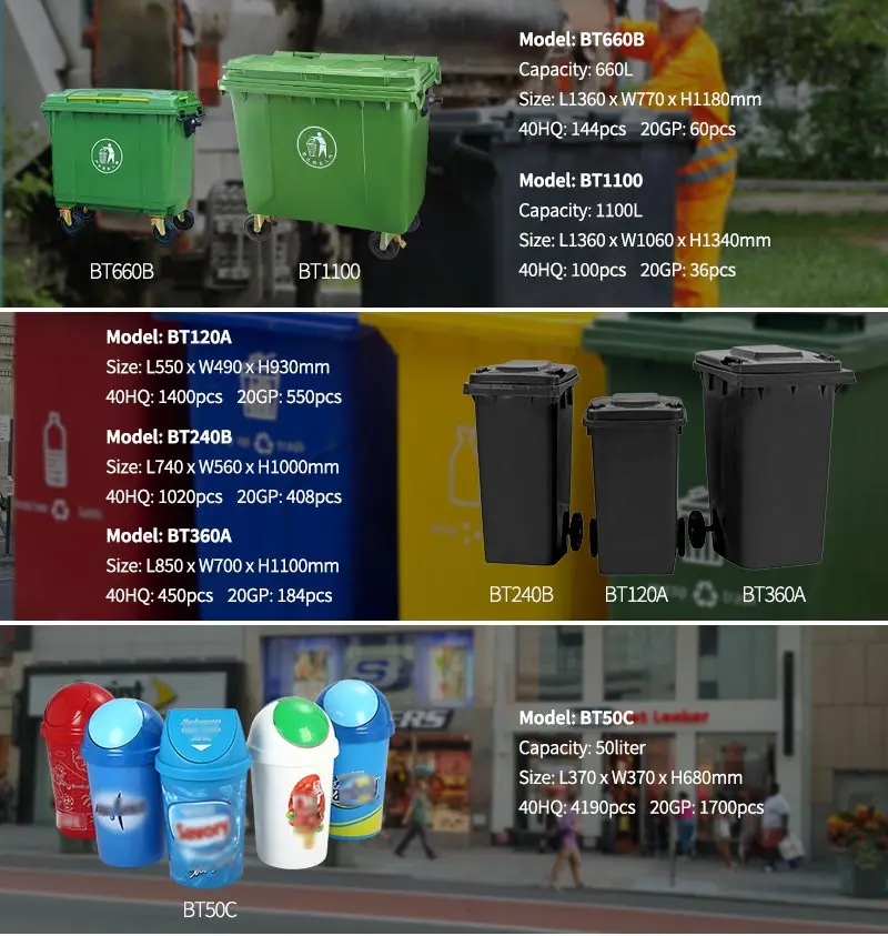 50L Plastic Ice Cream Trash Can Waste Garbage Bin With Swing Lid Round Rectangular Custom Printing