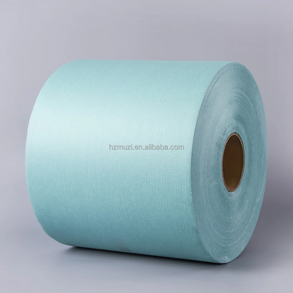 Disposable Heavy Duty Nonwoven Woodpulp Cellulose  Workshop Cleanroom Wipe Industrial Paper Wipe Roll