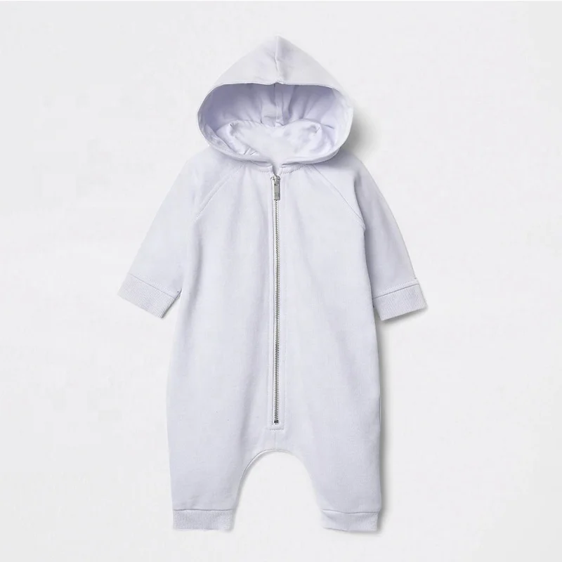 Fall winter hoodie one piece angel wings on the back baby girls brushed cotton jumpsuit zip hoodies
