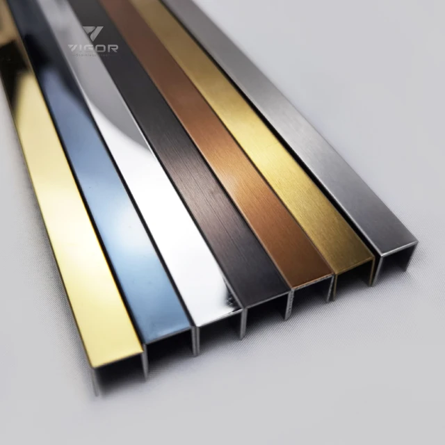 Stainless steel tile strip mirror edge trim decorative metal strip for ceramic tiles metal trims wall borders