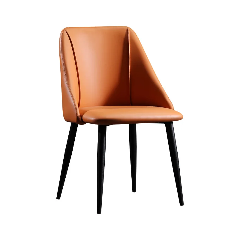 
contemporary contracted household backrest leisure restaurant wrought iron soft package Nordic light luxury dining chair 