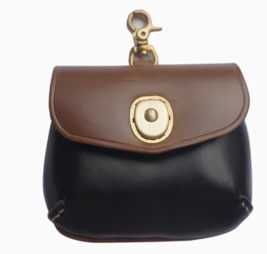 Zenos retro airpods cases earphones pocket pouch storage hanging neck pendant leather