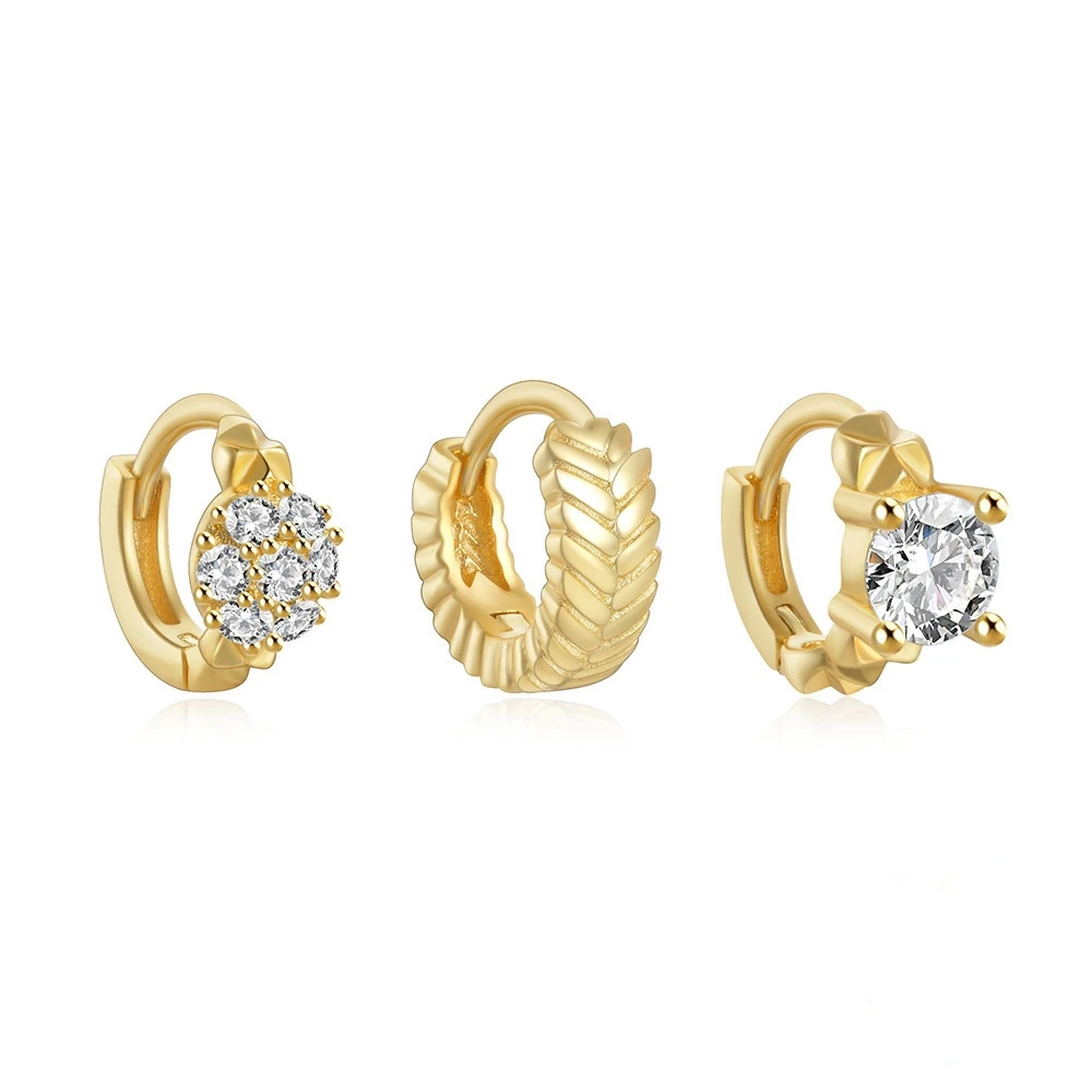 Fashion Jewelry Earring Sets 2024 Hoops Earrings 925 Sterling Silver Gold Plated Zircon Earrings For Women