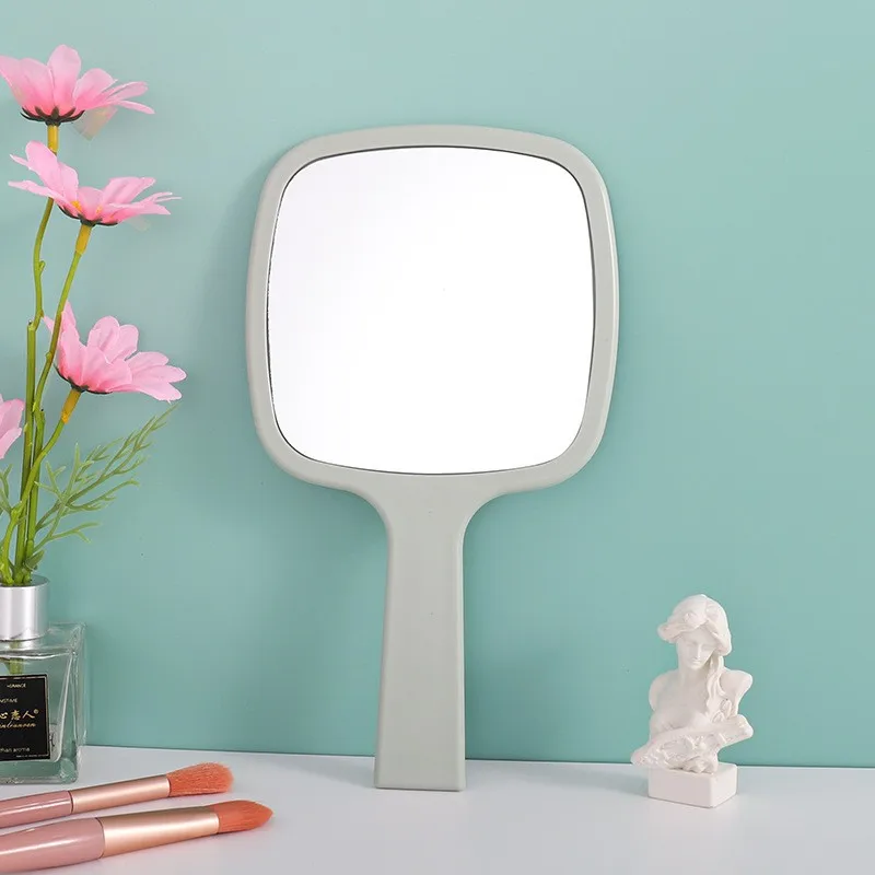 ZONZHU 2Pc MOQ Square Handel Make up Mirror ABS High Definition Mirror Surface Customize Logo Multiple Color