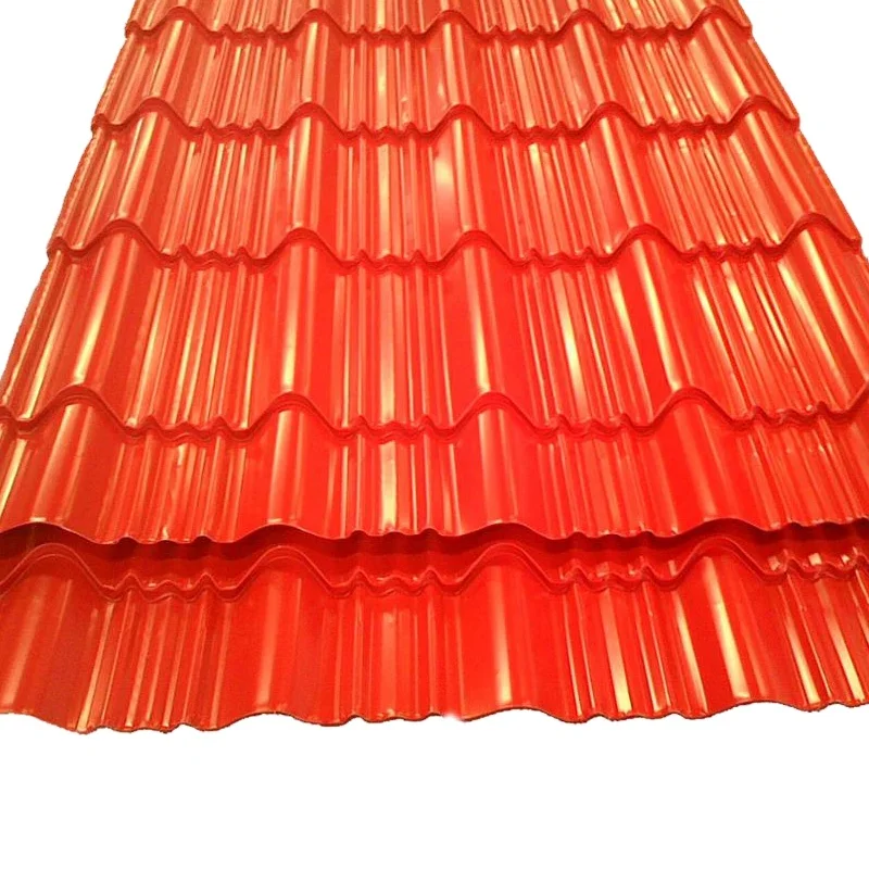 Corrugated zinc roofing sheets stock building materials PPGI Color Coated RAL9002 prepainted