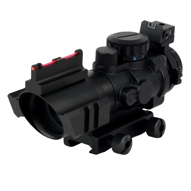 SYQT Adjustable 4x32 Scope Sight Red Green Illuminated Reticle Optical Hunting Scope