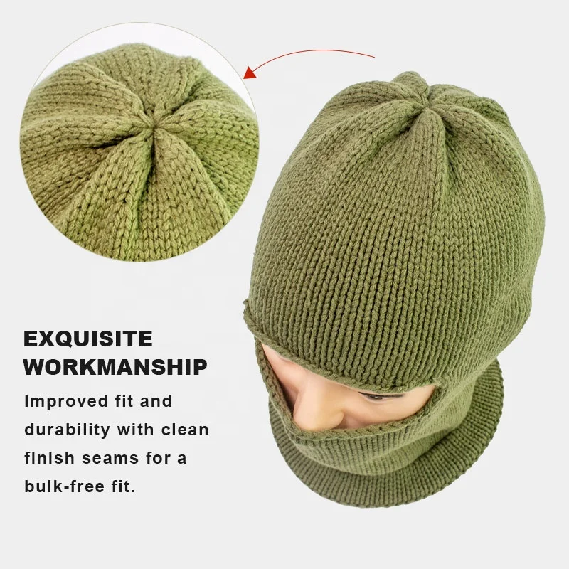 BSCI 1 Hole Fold Winter Mask Cotton Balaclava Custom Cheap Balaclavas with Full Wholesale High Quality Knit Custom Ski Mask