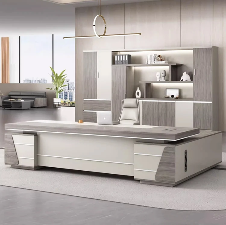 Laminate plywood executive modern office set L shape office desk and chair set