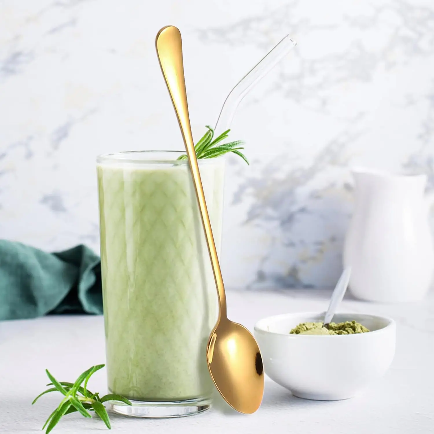 Long Handle Spoons 19cm Stainless Steel Coffee Ice Cream Spoons Stirring Dessert Spoon