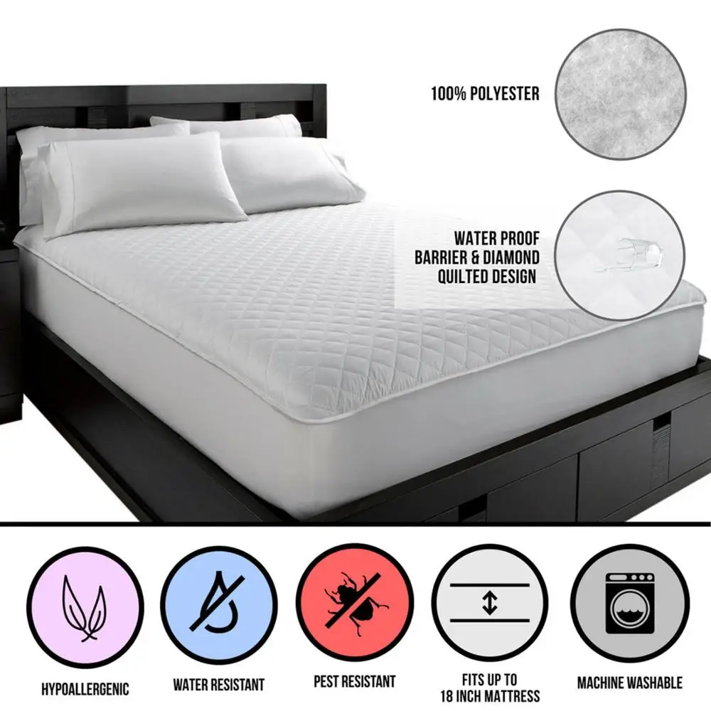 Waterproof 100% non bonded polyester fiber bed mattress cover