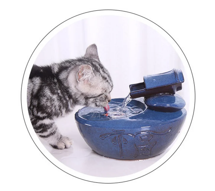 Eco-friendly Automatic Cyclic Water Ceramic Pet Bowl Cats Dogs Bowl Live Fountain