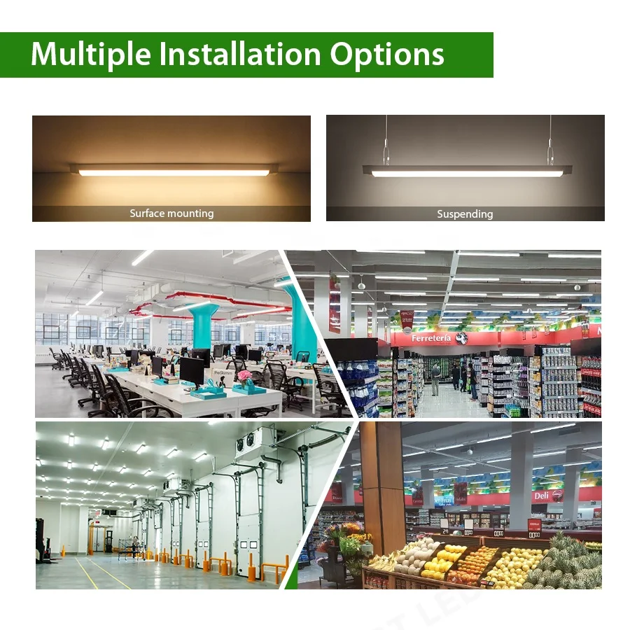 Warehouse Office Cheap Ultra Slim Light LED Linear Strip Light 20W 40W 60W  6500K 240VAC Bright LED Batten Tri-proof Light