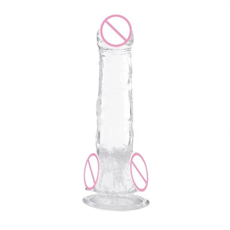 Wholesale Price Bulk Big Soft Strap On Crystal Cock Penis Sex Toys Male Female Anal Huge Realistic Crystal Silicone Women Dildos