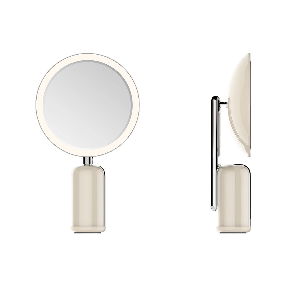 Rechargeable Smart Touchable LED light Mirror with 2 led light Adjustable desktop LED Mirror Home Makeup LED Mirror