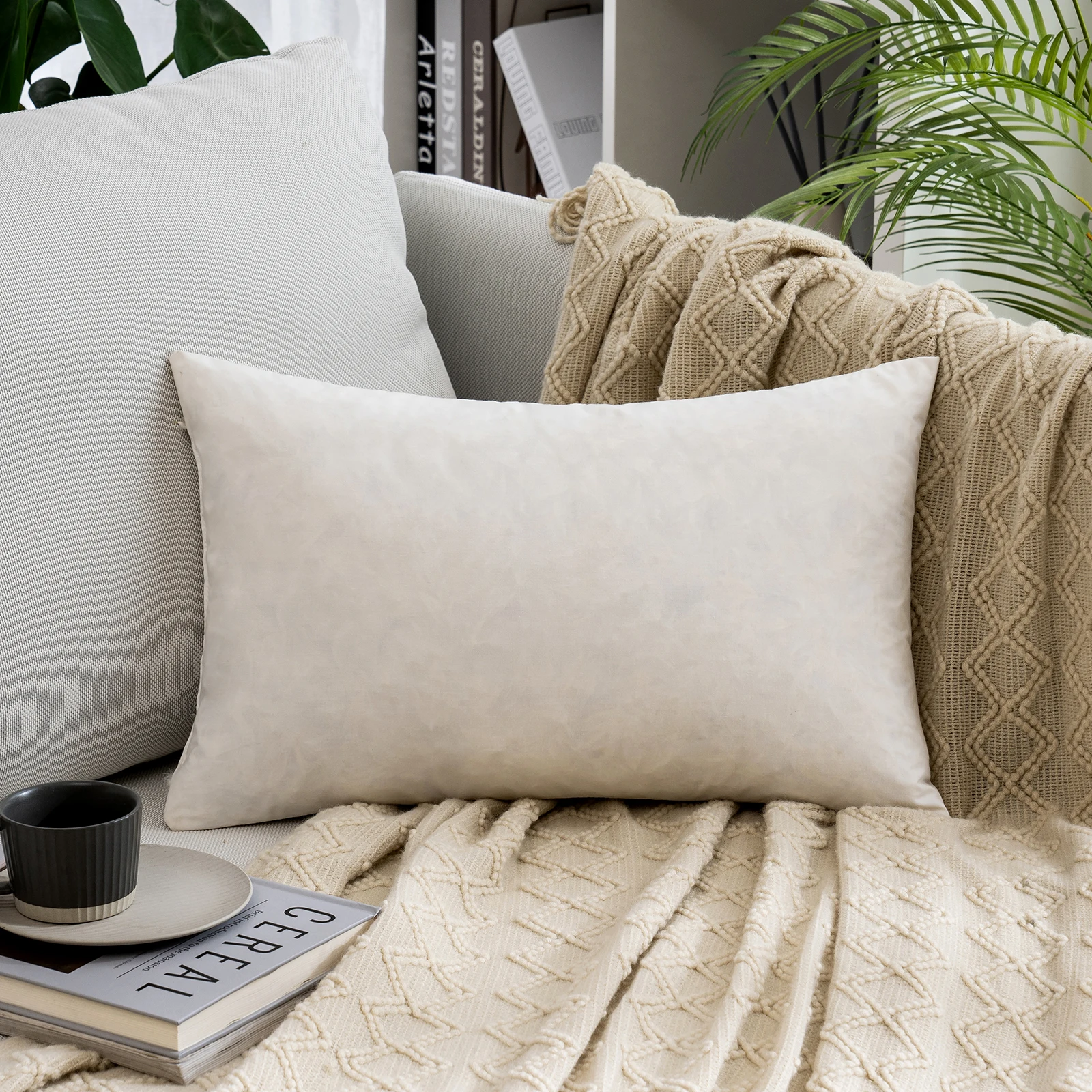 High Quality White Goose Duck Feather Down Pillow Home Decorative Square Throw Pillow Insert for Sofa Bed Car Living Room