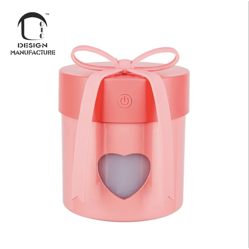 2022 new wholesale new design  350ml gift box shape Ultrasonic Humidifiers with USB light and fan accessory