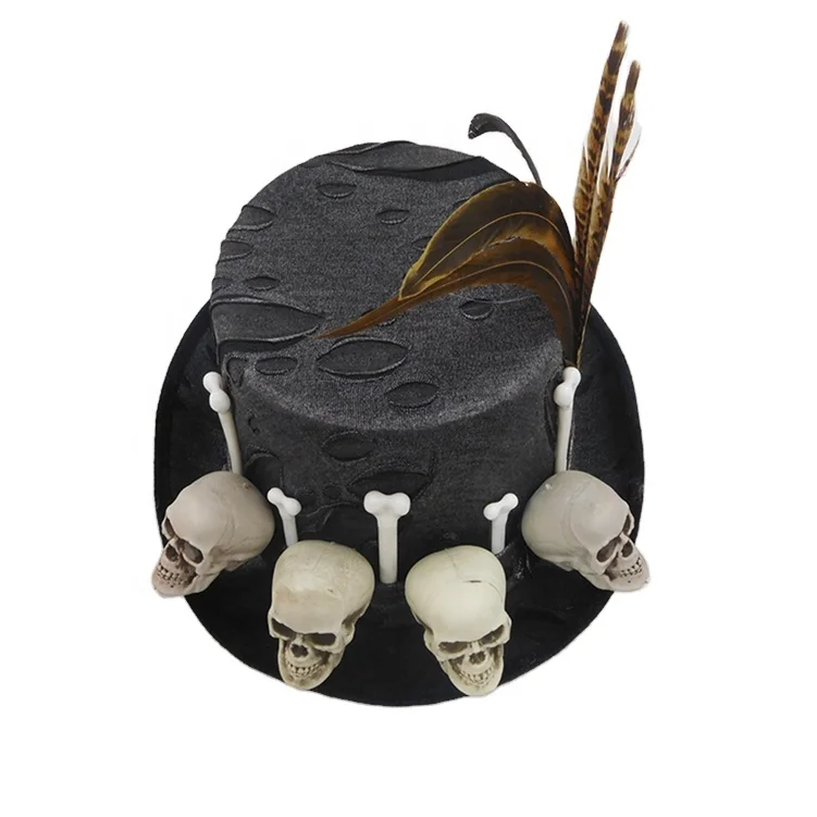 
Custom Halloween Party skull hat Halloween spider web party top hat 
