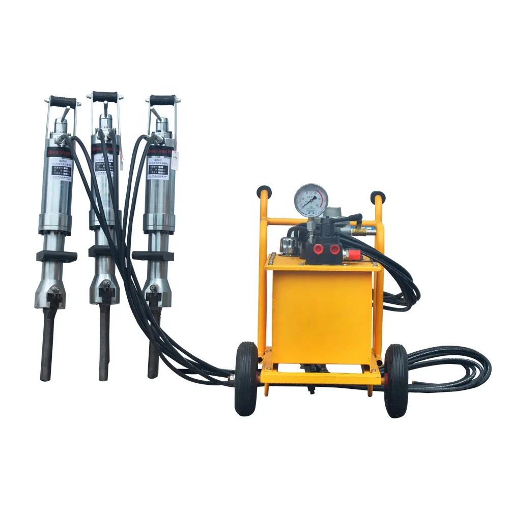 Diesel splitter easy carry hydraulic rock splitting machine hand push stone breaking machine